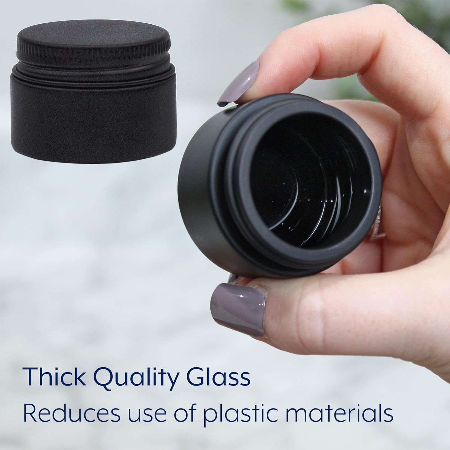 Darware 15-Milliliter Glass Balm Jars (24-Pack, Black), 1/2 oz Tiny Cosmetic Jars with Lined Black Metal Lids - Image 7